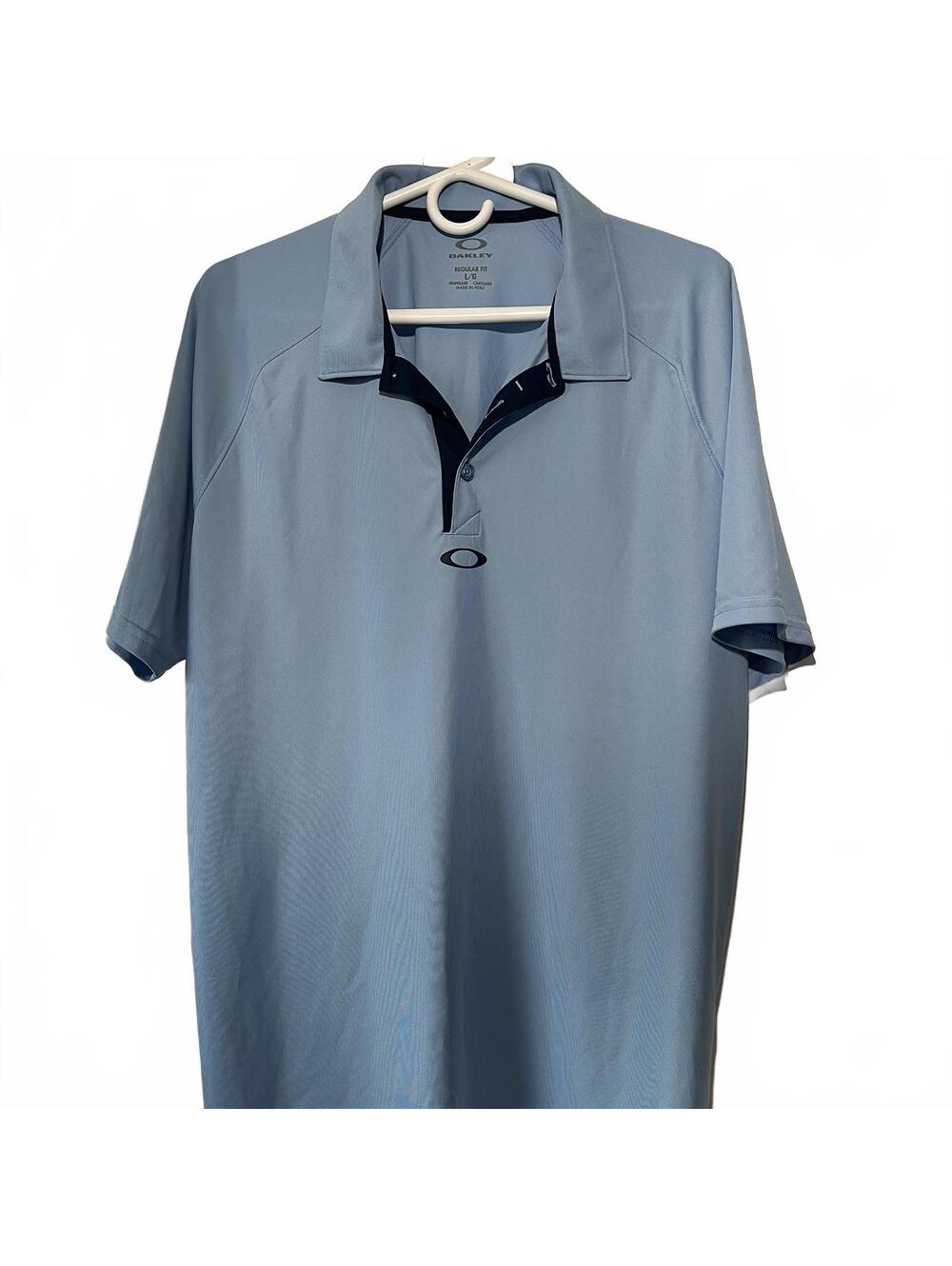 Oakley Men’s Large Hydrolix Golf Shirt Polo Light Sky Blue Moisture wicking